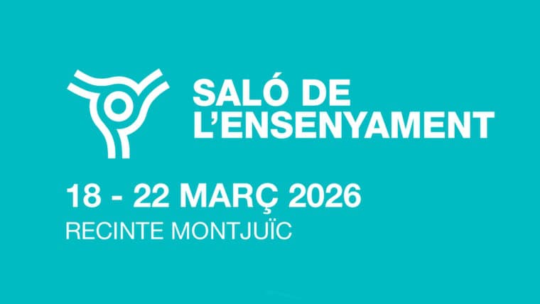 Cartel informativo del Saló de l'Ensenyament con fechas y ubicación en Recinte Montjuïc.